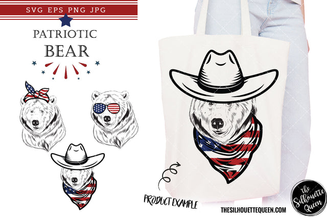 Bear Patriotic Cut files and Sublimation SVG Loveleen Kaur 
