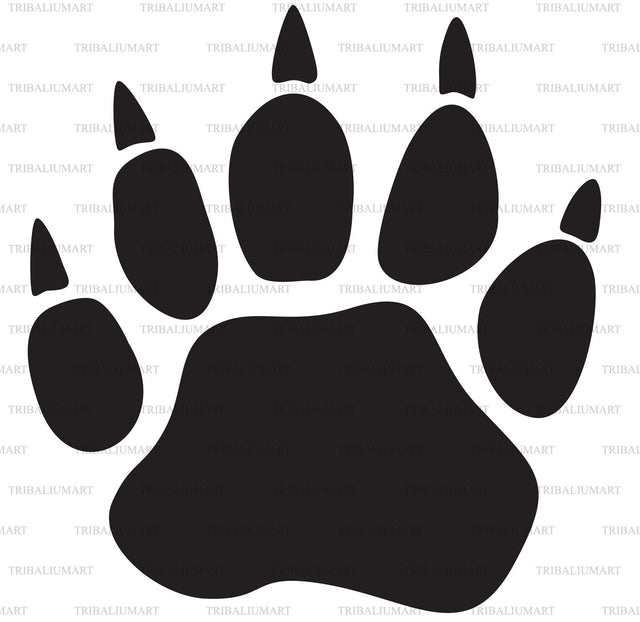 Bear paw print (Grizzly claw footprint) SVG TribaliumArtSF 