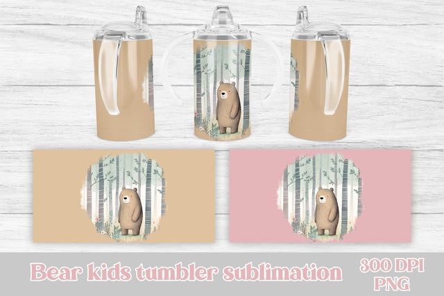 Bear sippy cup PNG | Bear tumbler wrap Sublimation Svetana Studio 
