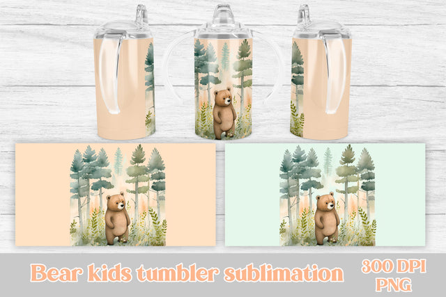Bear sippy cup sublimation | Bear kids tumbler Sublimation Svetana Studio 