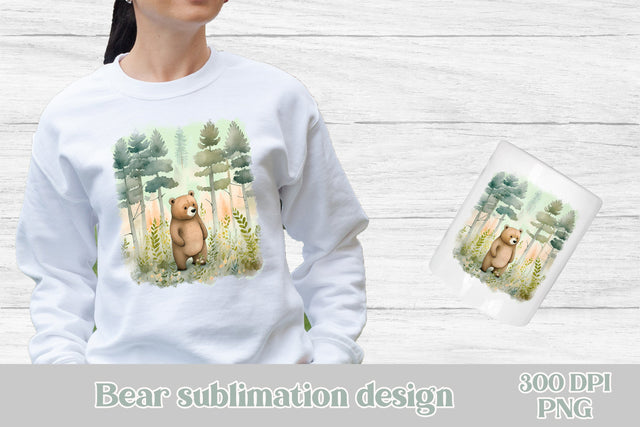 Bear sublimation design | Bear t shirt design Sublimation Svetana Studio 