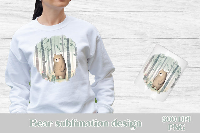 Bear sublimation design | Kids bear wall art Sublimation Svetana Studio 