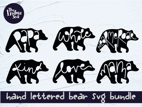 Bear SVG Bundle | Hand drawn mama bear svg | Bear Graphics | Kind Bear Sweatshirt Design | Cricut Design Bear Cutout | Mama Papa Bear SVG Helen Patmore 