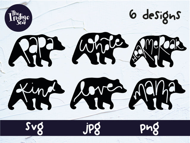 Bear SVG Bundle | Hand drawn mama bear svg | Bear Graphics | Kind Bear Sweatshirt Design | Cricut Design Bear Cutout | Mama Papa Bear SVG Helen Patmore 