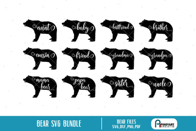 Bear Svg Bundle SVG Pinoyart Kreatib