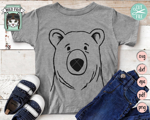 Bear SVG File, Bear Cut File, Animal Face SVG, Cute Bear SVG, Bear Face SVG, Animal SVG File, Animal Face SVG, Woodland SVG File, Wild Animals SVG SVG Wild Pilot 