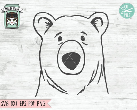Bear SVG File, Bear Cut File, Animal Face SVG, Cute Bear SVG, Bear Face SVG, Animal SVG File, Animal Face SVG, Woodland SVG File, Wild Animals SVG SVG Wild Pilot 