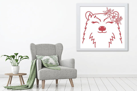 Bear SVG File - Bear with Flowers SVG Cut File SVG Old Market 