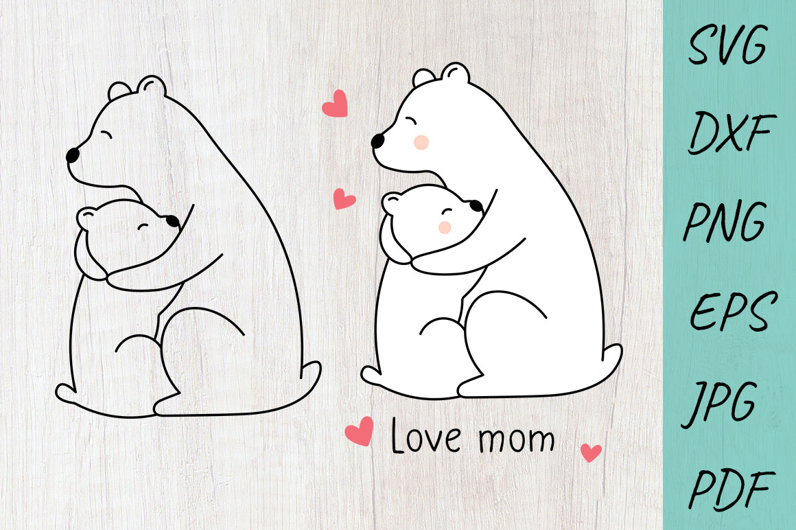 Mama Bear SVG - Bear SVG - Bear Mom SVG - Mom SVG