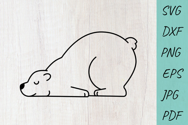 Bear svg, Polar Bear SVG, Polar bear asleep, Cute animal SVG SVG Irina Ostapenko 