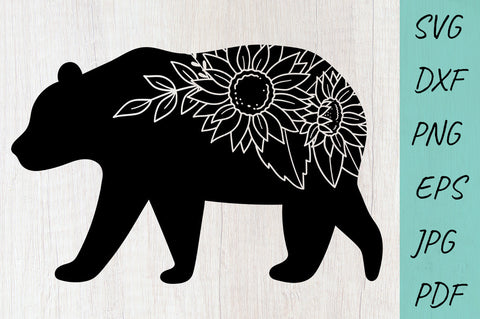 Bear SVG, Sunflowers SVG, Flowers SVG, Mama Bear SVG SVG Irina Ostapenko 