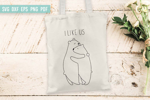 Bear SVG, Valentines SVG, Cute cuddling bears with lettering SVG Irina Ostapenko 