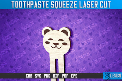 Bear Toothpaste Squeezer Laser Cut | Laser Cut SVG Design | CNC File SVG Fly Design 