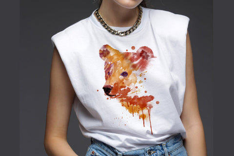 Bear Watercolor Clipart, Grizzly, Sublimation, PNG, JPG Sublimation nikola 