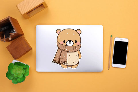Bear with Scarf Applique Stickers Bundle Sublimation Regulrcrative 