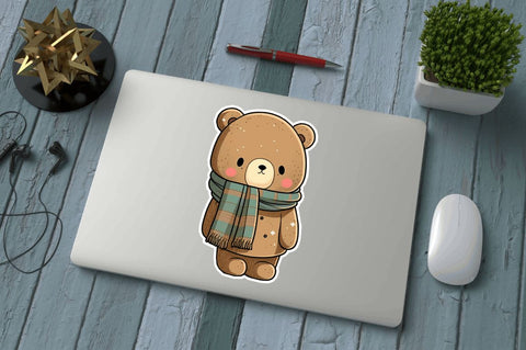 Bear with Scarf Applique Stickers Bundle Sublimation Regulrcrative 