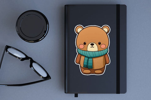 Bear with Scarf Applique Stickers Bundle Sublimation Regulrcrative 