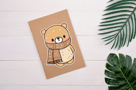 Bear with Scarf Applique Stickers Bundle Sublimation Regulrcrative 