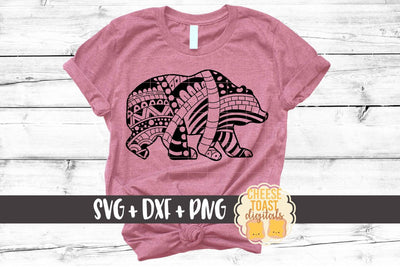 Bear - Zen Doodle Art - Animal SVG PNG DXF Files SVG Cheese Toast Digitals 