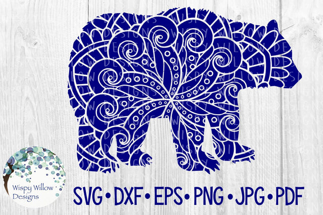 Bear Zentangle SVG Wispy Willow Designs 