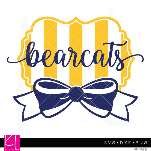 Bearcats and Bow Wide Stripe Frame SVG Kelly Lollar Designs 