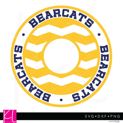 Bearcats Chevron Monogram Frame SVG Kelly Lollar Designs 