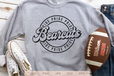 Bearcats Pride Round Vintage SVG DXF JPG PNG EPS | School Team Spirit | Team Shirt Sublimation SVG Nanda Bayu 