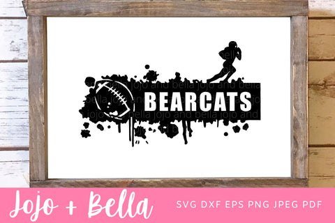 Bearcats Svg, Football Svg, Splatter Svg, Paint Splatter Svg, Bearcats Football Svg, Shirt Svg, Svg files for Cricut, Silhouette, Sublimation. SVG Jojo&Bella 