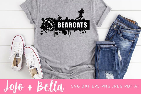 Bearcats Svg, Football Svg, Splatter Svg, Paint Splatter Svg, Bearcats Football Svg, Shirt Svg, Svg files for Cricut, Silhouette, Sublimation. SVG Jojo&Bella 