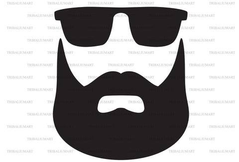 Beard and sunglasses SVG TribaliumArtSF 