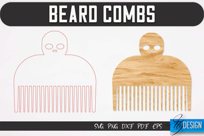 Beard Combs SVG | Beard Laser Cut SVG | CNC files SVG Fly Design 