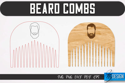 Beard Combs SVG | Beard Laser Cut SVG | CNC files SVG Fly Design 