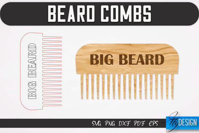 Beard Combs SVG | Beard Laser Cut SVG | CNC files SVG Fly Design 
