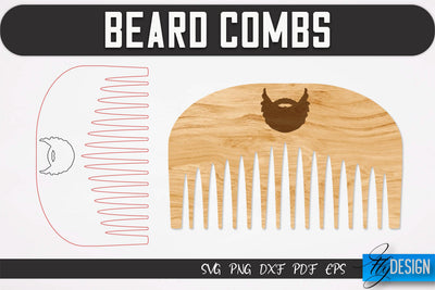 Beard Combs SVG | Beard Laser Cut SVG | CNC files SVG Fly Design 