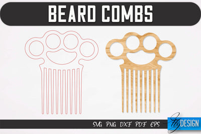 Beard Combs SVG | Beard Laser Cut SVG | CNC files SVG Fly Design 