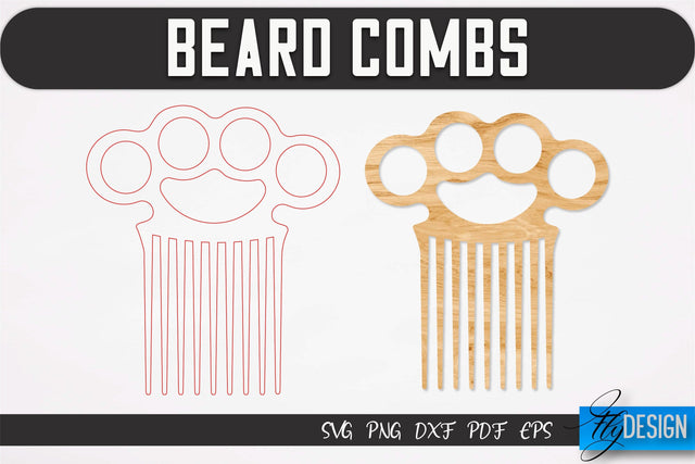 Beard Combs SVG | Beard Laser Cut SVG | CNC files SVG Fly Design 