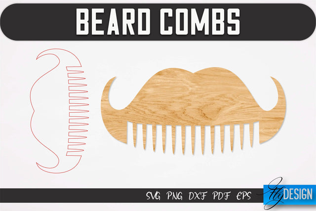 Beard Combs SVG | Beard Laser Cut SVG | CNC files SVG Fly Design 