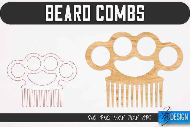 Beard Combs SVG | Beard Laser Cut SVG | CNC files SVG Fly Design 