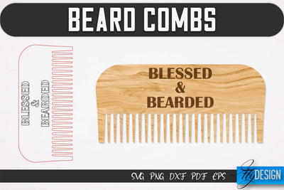 Beard Combs SVG | Beard Laser Cut SVG | CNC files SVG Fly Design 