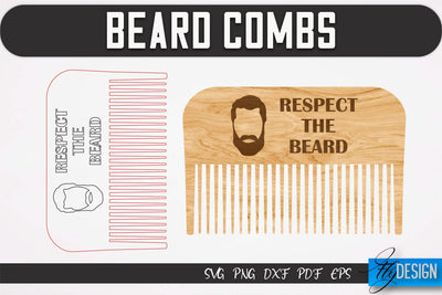 Beard Combs SVG | Beard Laser Cut SVG | CNC files SVG Fly Design 