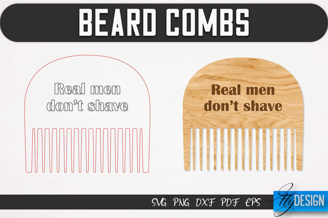 Beard Combs SVG | Beard Laser Cut SVG | CNC files SVG Fly Design 