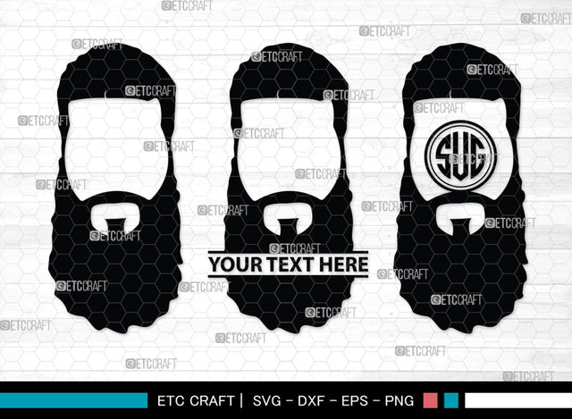 Beard Monogram, Beard Silhouette, Beard SVG, Long Beard Svg, Moustache Svg, Fashion Svg, SB00182 SVG ETC Craft 