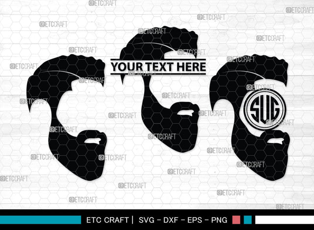 Beard Monogram, Beard Silhouette, Beard SVG, Long Beard Svg, Moustache Svg, Fashion Svg, SB00182 SVG ETC Craft 