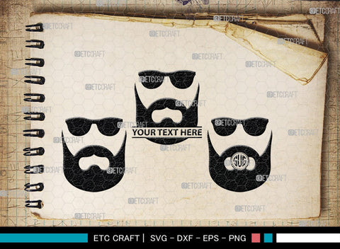 Beard Monogram, Beard Silhouette, Beard SVG, Long Beard Svg, Moustache Svg, Fashion Svg, SB00182 SVG ETC Craft 