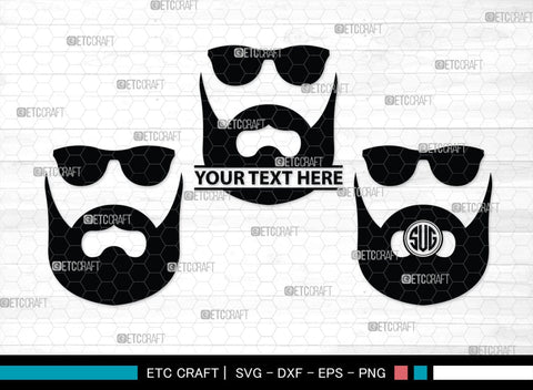 Beard Monogram, Beard Silhouette, Beard SVG, Long Beard Svg, Moustache Svg, Fashion Svg, SB00182 SVG ETC Craft 