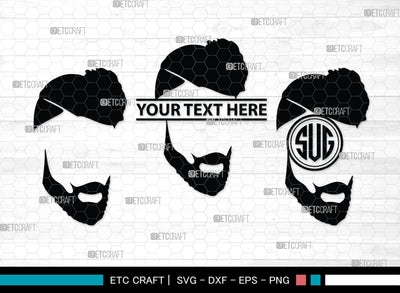 Beard Monogram, Beard Silhouette, Beard SVG, Long Beard Svg, Moustache Svg, Fashion Svg, SB00182 SVG ETC Craft 
