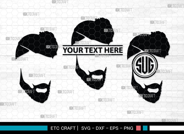Beard Monogram, Beard Silhouette, Beard SVG, Long Beard Svg, Moustache Svg, Fashion Svg, SB00182 SVG ETC Craft 