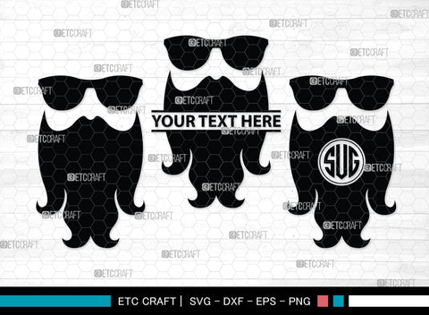 Beard Monogram, Beard Silhouette, Beard SVG, Long Beard Svg, Moustache Svg, Fashion Svg, SB00182 SVG ETC Craft 