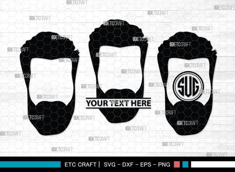 Beard Monogram, Beard Silhouette, Beard SVG, Long Beard Svg, Moustache Svg, Fashion Svg, SB00182 SVG ETC Craft 