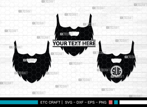 Beard Monogram, Beard Silhouette, Beard SVG, Long Beard Svg, Moustache Svg, Fashion Svg, SB00182 SVG ETC Craft 